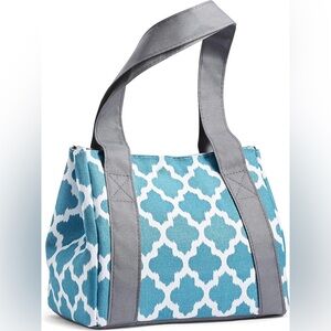 Fit & Fresh Venice Teal Ikat Tile Design Insulated Lunch Bag